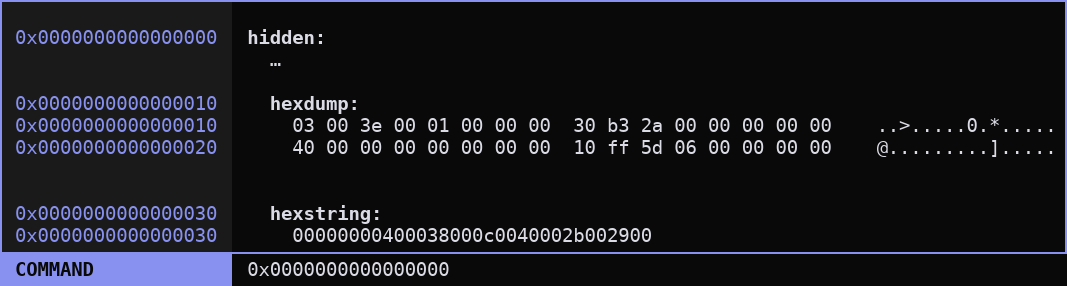A screenshot illustrating the three content display modes.